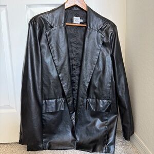 Princess Polly Black Vegan Leather Blazer